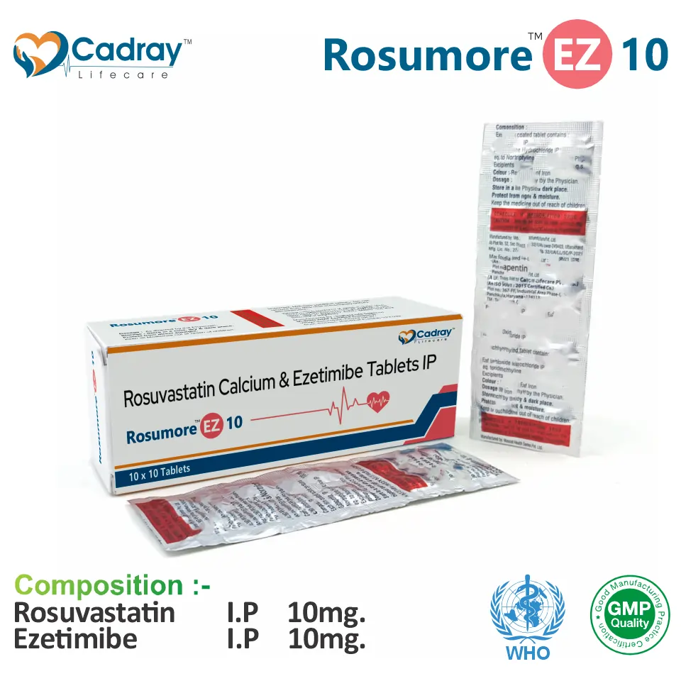 Rosuvastatin 10mg + Ezetimibe 10mg combination tablet